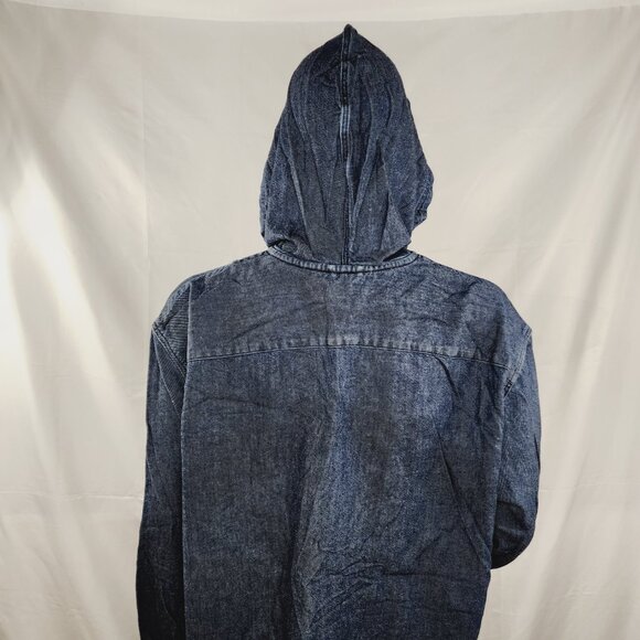 Levi's Warm Sutter Hooded Overshirt Navy XL OverSized Cottonized Hemp NWT - Picture 6 of 16